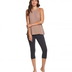 Free People Slub Long Beach Tank Mushroom CLOTHING