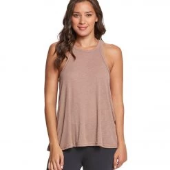 Free People Slub Long Beach Tank Mushroom CLOTHING