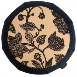 Hugger Mugger Zafu Printed Yoga Meditation Cushion Caramel Lotus YOGA MATS & PROPS