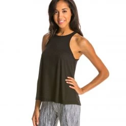 CLOTHING Free People Slub Long Beach Tank Black