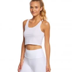 CLOTHING Bella + Canvas Poly-Cotton Yoga Crop Tank White