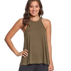 CLOTHING Free People Slub Long Beach Tank Army