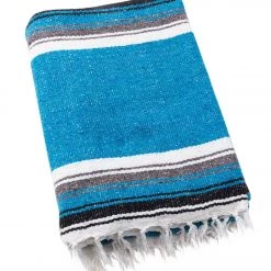 Native Yoga Diamond Design Mexican Yoga Blanket Turquoise YOGA MATS & PROPS