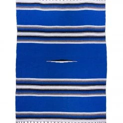 Native Yoga Diamond Design Mexican Yoga Blanket Blue