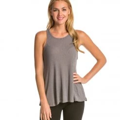CLOTHING Free People Slub Long Beach Tank Grey