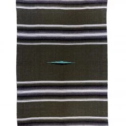 Native Yoga Diamond Design Mexican Yoga Blanket Olive Green