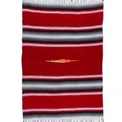 Native Yoga Diamond Design Mexican Yoga Blanket Red YOGA MATS & PROPS