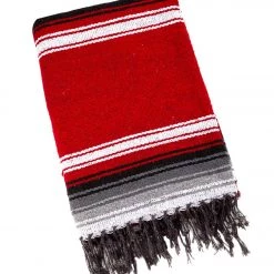 Native Yoga Diamond Design Mexican Yoga Blanket Red YOGA MATS & PROPS