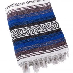 YOGA MATS & PROPS Native Yoga Heavy Weight Falsa Mexican Yoga Blanket Blue