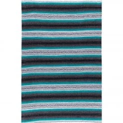YOGA MATS & PROPS Native Yoga Heavy Weight Falsa Mexican Yoga Blanket Teal