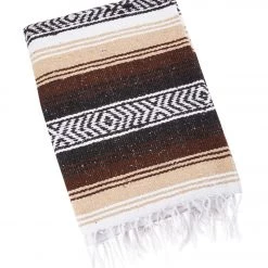 Native Yoga Heavy Weight Falsa Mexican Yoga Blanket Brown/Tan YOGA MATS & PROPS