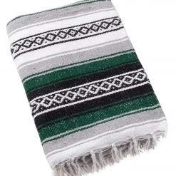 YOGA MATS & PROPS Native Yoga Heavy Weight Falsa Mexican Yoga Blanket Green