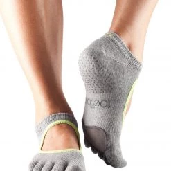 ACCESSORIES Toesox Plie Full-Toe Yoga & Grip Socks Heather Grey/Limeaid 9 ACCESSORIES Toesox Plie Full-Toe Yoga & Grip Socks Heather Grey/Limeaid