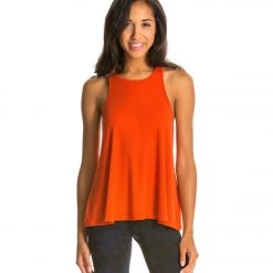 Free People Slub Long Beach Tank Blood Orange
