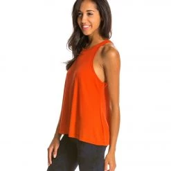 Free People Slub Long Beach Tank Blood Orange