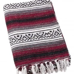 Native Yoga Heavy Weight Falsa Mexican Yoga Blanket Burgundy