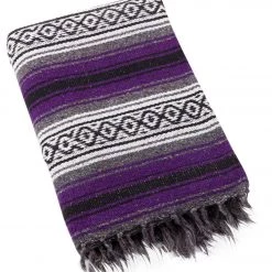 Native Yoga Heavy Weight Falsa Mexican Yoga Blanket Purple YOGA MATS & PROPS