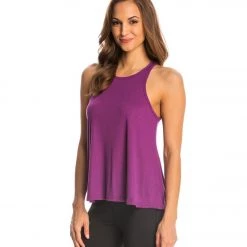 CLOTHING Free People Slub Long Beach Tank Eggplant