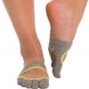 Toesox Releve Full-Toe Yoga Grip Socks Heather Grey/Limeaid ACCESSORIES