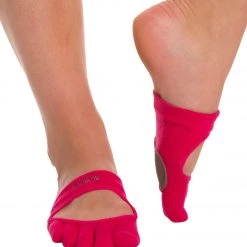 Toesox Releve Full-Toe Yoga Grip Socks Fuchsia ACCESSORIES
