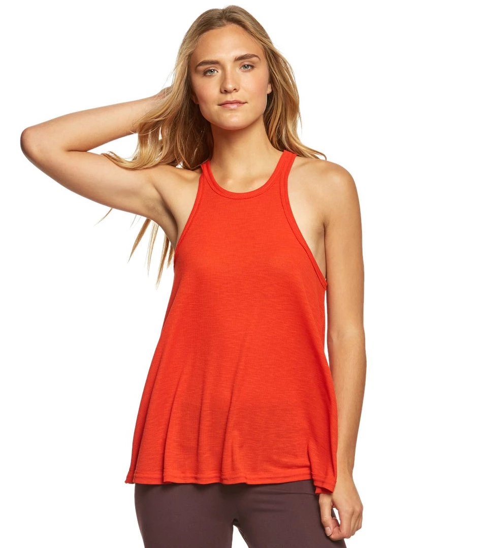 Free People Slub Long Beach Tank Red 3 Free People Slub Long Beach Tank Red