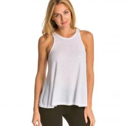 Free People Slub Long Beach Tank White CLOTHING