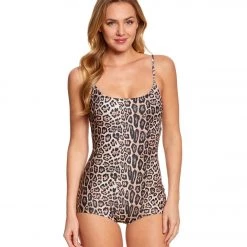 CLOTHING Onzie Yoga & Dance Shortie Leotard Leopard
