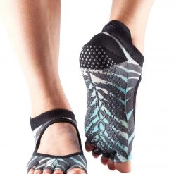 Toesox Bellarina Half-Toe Yoga Grip Socks Tropic