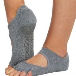 Toesox Bellarina Half-Toe Yoga Grip Socks Baltic
