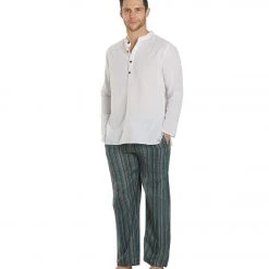 Yak & Yeti Men's Cotton Yoga Pants Blue