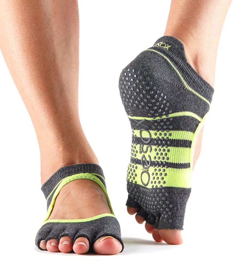 Toesox Bellarina Half-Toe Yoga Grip Socks Varsity 5 Toesox Bellarina Half-Toe Yoga Grip Socks Varsity