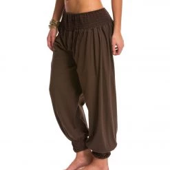 NEW ARRIVALS Yak & Yeti Indian Harem Joggers Brown