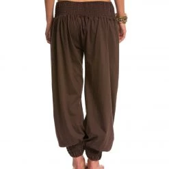 NEW ARRIVALS Yak & Yeti Indian Harem Joggers Brown