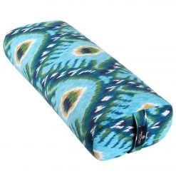YOGA MATS & PROPS Hugger Mugger Standard Printed Yoga Bolster Indigo Ikat