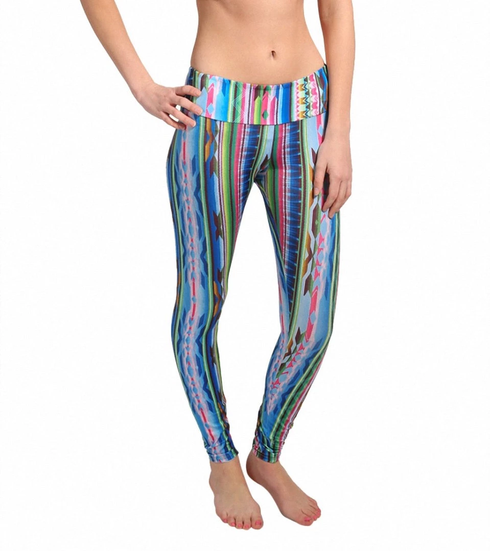 CLOTHING Onzie Long Yoga Leggings Blue Mexi-Cali 5 CLOTHING Onzie Long Yoga Leggings Blue Mexi-Cali