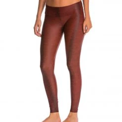 Onzie Long Yoga Leggings Burgundy Snake