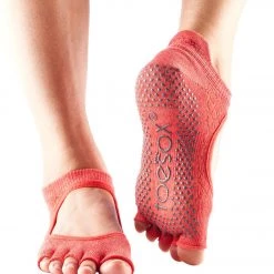 Toesox Bellarina Half-Toe Yoga Grip Socks Fishnet Poppy ACCESSORIES 7 Toesox Bellarina Half-Toe Yoga Grip Socks Fishnet Poppy ACCESSORIES