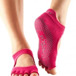 Toesox Bellarina Half-Toe Yoga Grip Socks Fuchsia ACCESSORIES