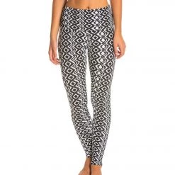 Onzie High Waisted Yoga Leggings Black Diamond