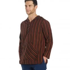 CLOTHING Yak & Yeti Men's Cotton Long Sleeve Maroon