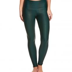Onzie High Waisted Yoga Leggings Green Venom