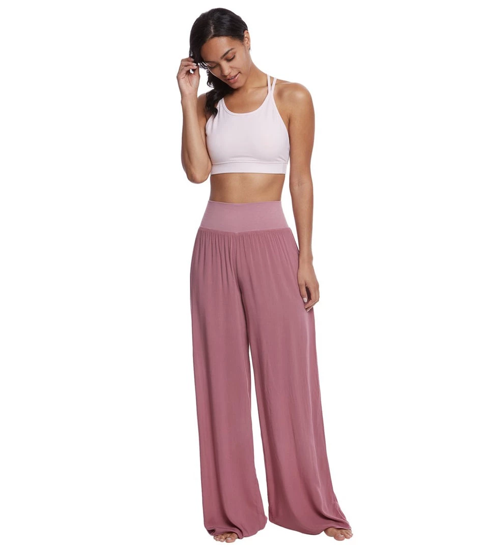 Hard Tail Flat Waist Wide Leg Yoga Pants Dusty Rose 6 Hard Tail Flat Waist Wide Leg Yoga Pants Dusty Rose