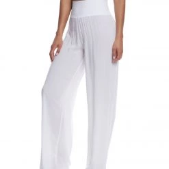 CLOTHING Hard Tail Flat Waist Wide Leg Yoga Pants White
