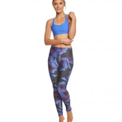 Onzie High Waisted Yoga Leggings Midnight Anemone