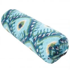 Hugger Mugger Round Printed Yoga Bolster Indigo Ikat