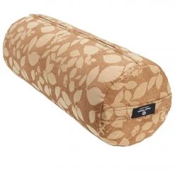 YOGA MATS & PROPS Hugger Mugger Round Printed Yoga Bolster Golden Leaf