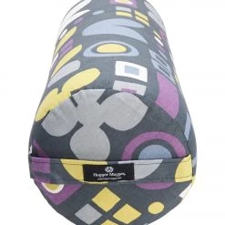 Hugger Mugger Round Printed Yoga Bolster Graphic Graphite YOGA MATS & PROPS