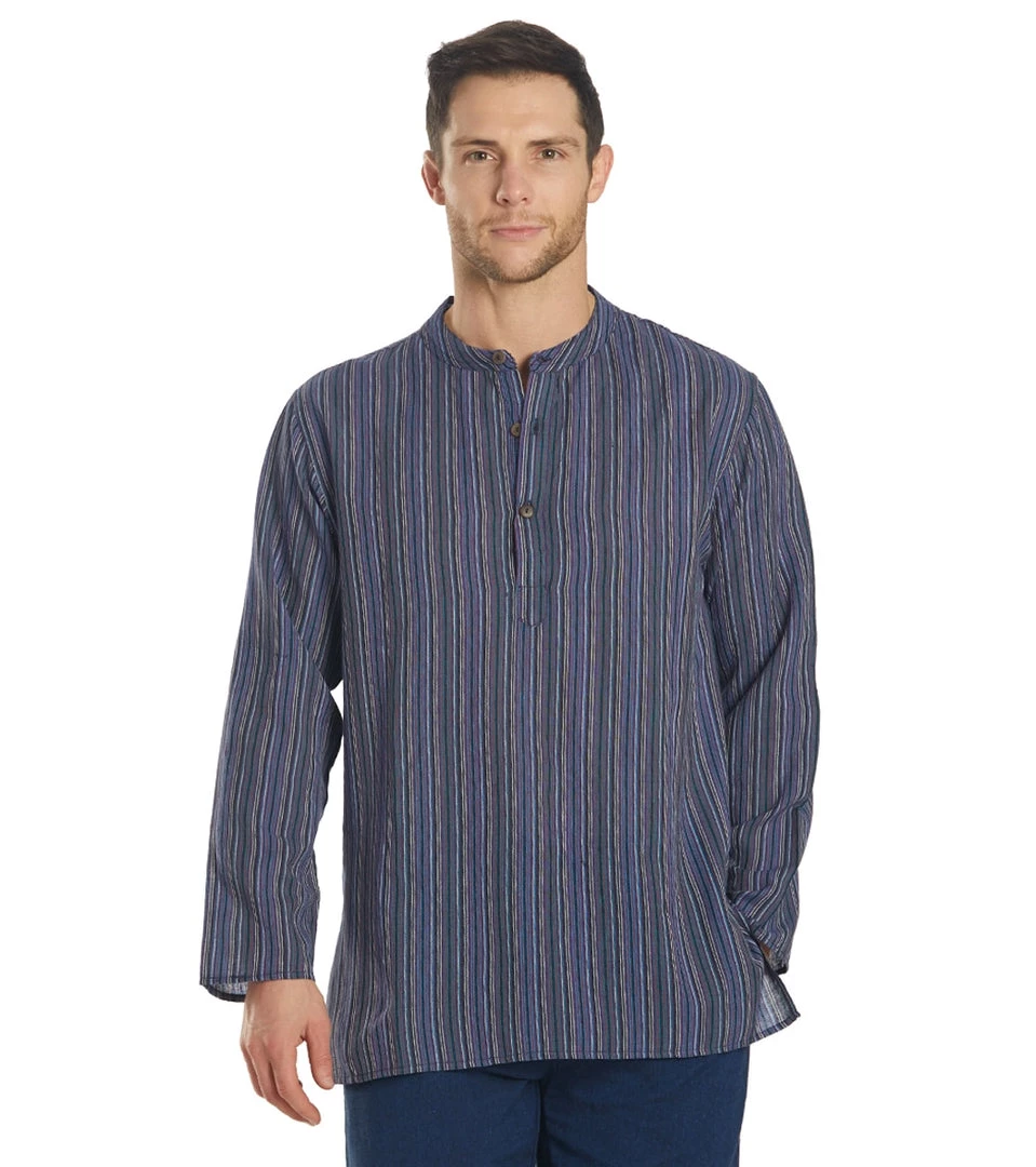 Yak & Yeti Men's Bohemian Long Sleeve Blue 3 Yak & Yeti Men's Bohemian Long Sleeve Blue