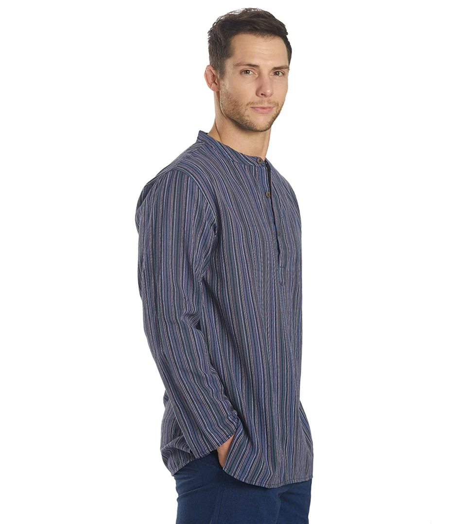 Yak & Yeti Men's Bohemian Long Sleeve Blue 4 Yak & Yeti Men's Bohemian Long Sleeve Blue