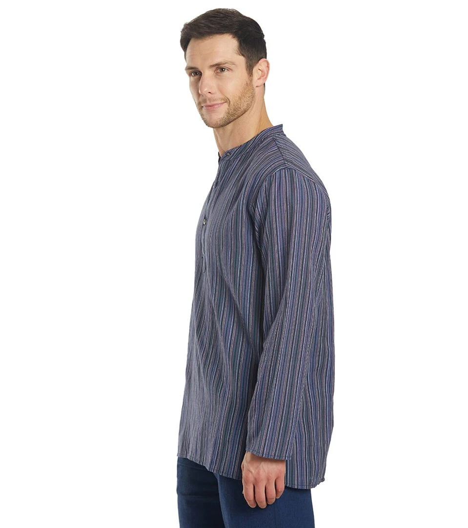 Yak & Yeti Men's Bohemian Long Sleeve Blue 7 Yak & Yeti Men's Bohemian Long Sleeve Blue